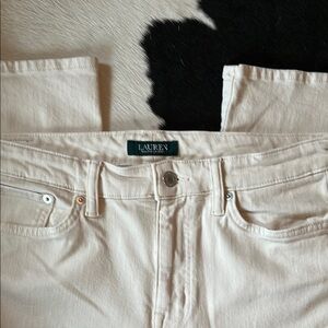Lauren Cream Crop Jeans Size 8
